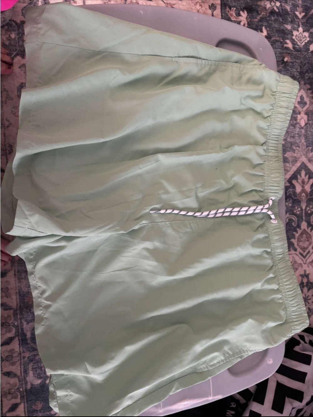 NFINITY Mint Green Men's Swim Trunks with Drawstring